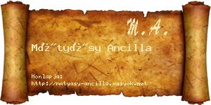 Mátyásy Ancilla névjegykártya
